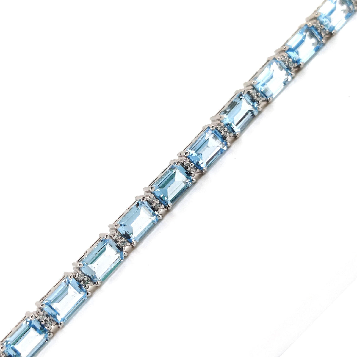 Natural Blue Topaz Tennis Bracelet, Sterling Silver, December Birthstone, Elegant Gemstone Jewelry