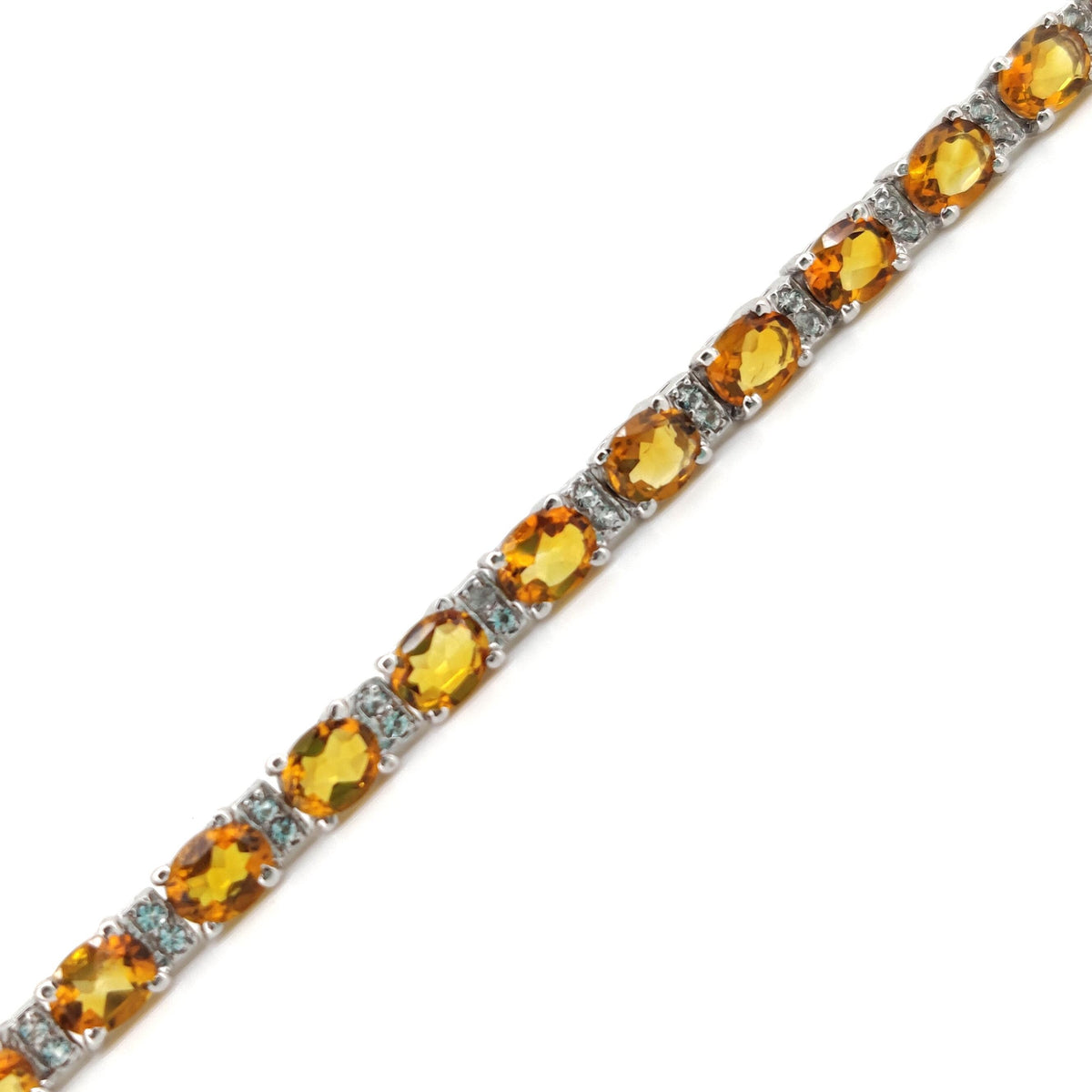Natural Citrine Oval Cut Tennis Bracelet, 925 Sterling Silver Gemstone Jewelry