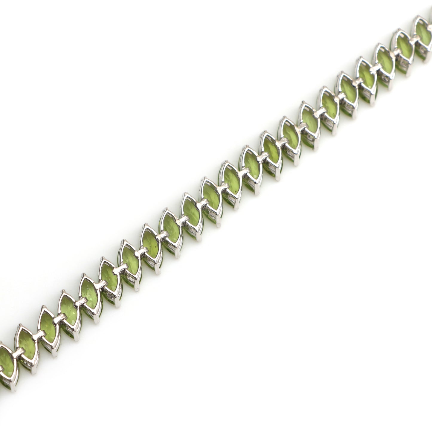 Peridot marquise Cut Gemstone Bracelet 925 Sterling Silver Tennis Bracelet Wedding Anniversary Gift for Her