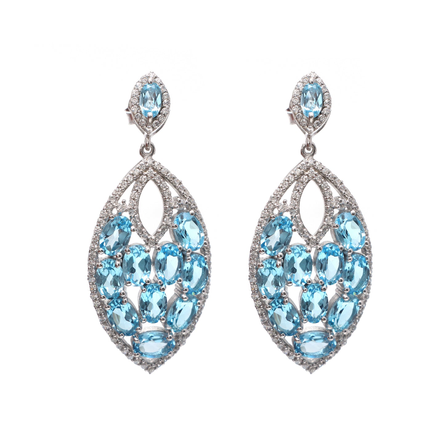 Natural Swiss Blue Topaz Oval Cut Gemstone Earrings-925 Sterling Silver Earrings-Blue Topaz Stud Earrings-Dainty Stud Earrings Gift for Her