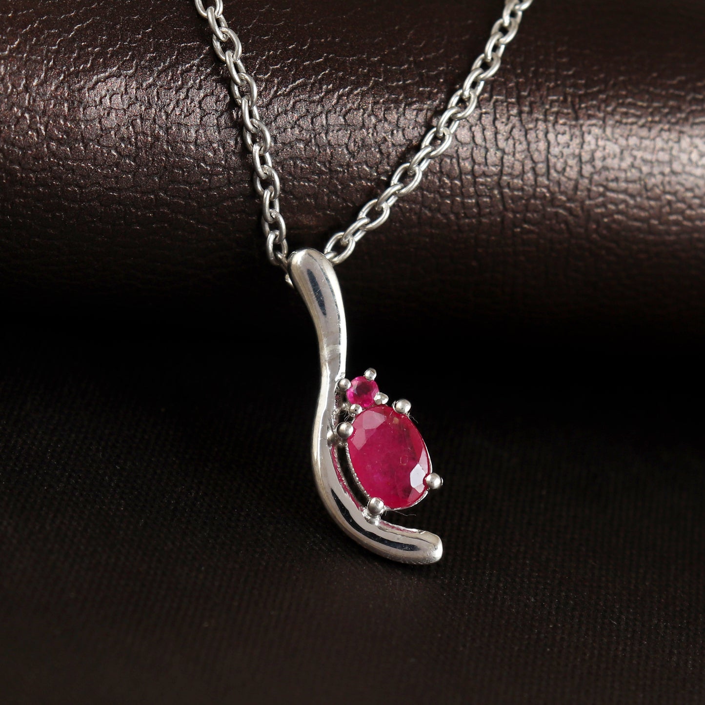 Natural Ruby Pendant-Dainty Ruby Pendant-July Birthstone Pendant-Ruby Pendant Necklace-Chain Pendant-925 Sterling Silver Designer Pendant