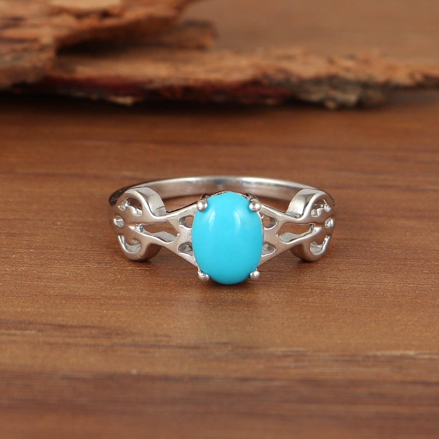 Arizona Turquoise Ring-Sleeping Beauty Turquoise Ring-925 Sterling Silver Ring-Turquoise Jewelry-Perfect Gift-Women's Jewelry-Wedding Gift