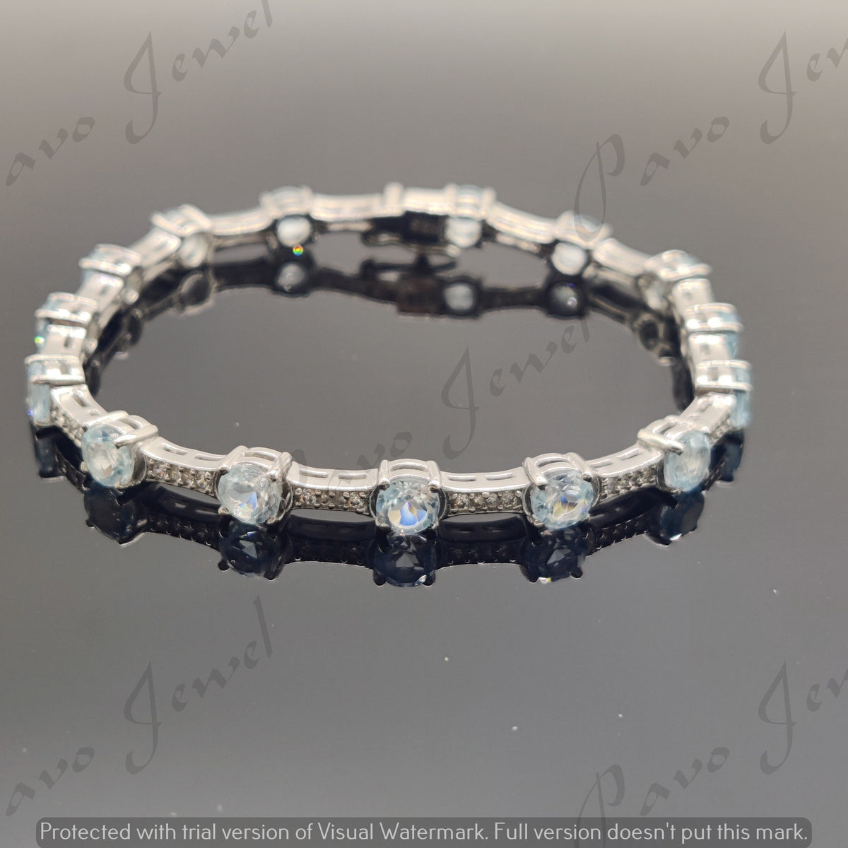 Sterling Silver Blue Topaz Tennis Bracelet – November Birthstone Jewelry