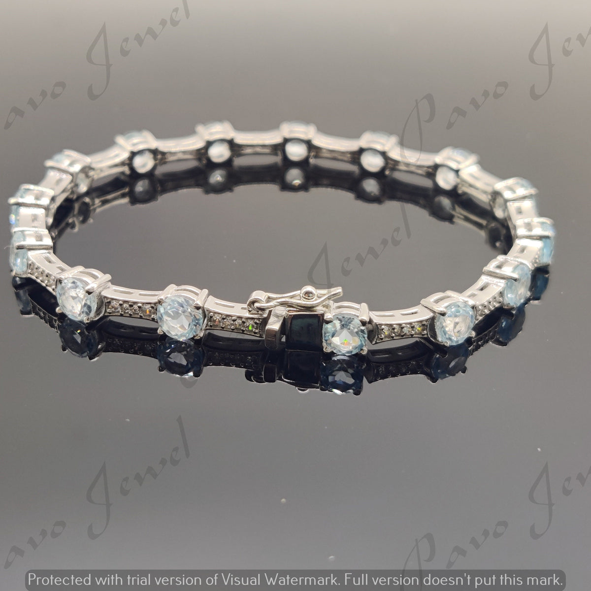 Sterling Silver Blue Topaz Tennis Bracelet – November Birthstone Jewelry
