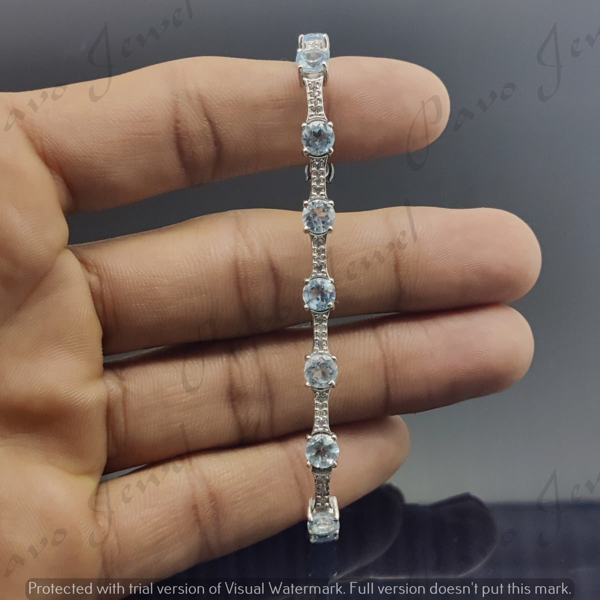Sterling Silver Blue Topaz Tennis Bracelet – November Birthstone Jewelry