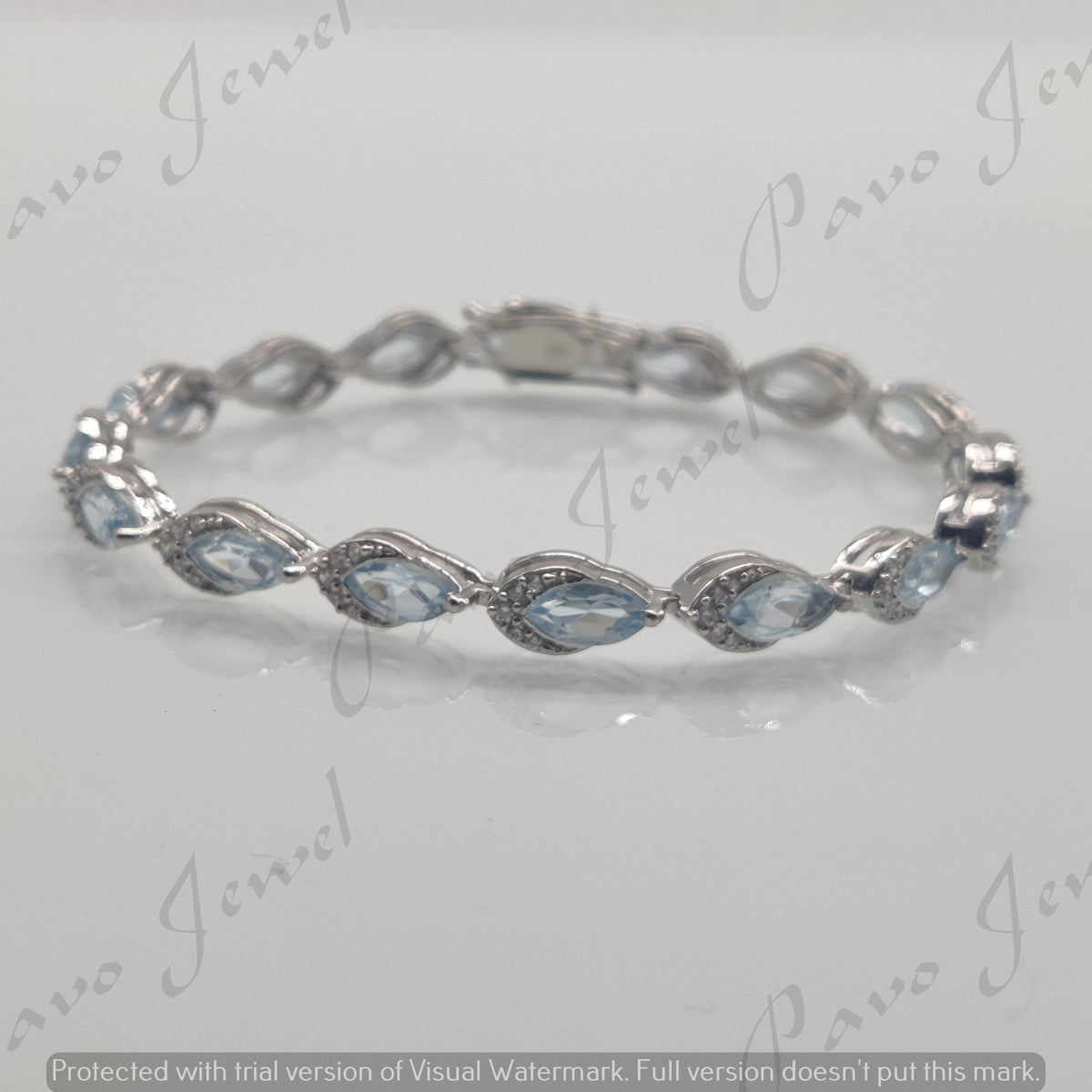 Blue Topaz Bracelet, Sterling Silver Bracelet, Christmas Jewelry