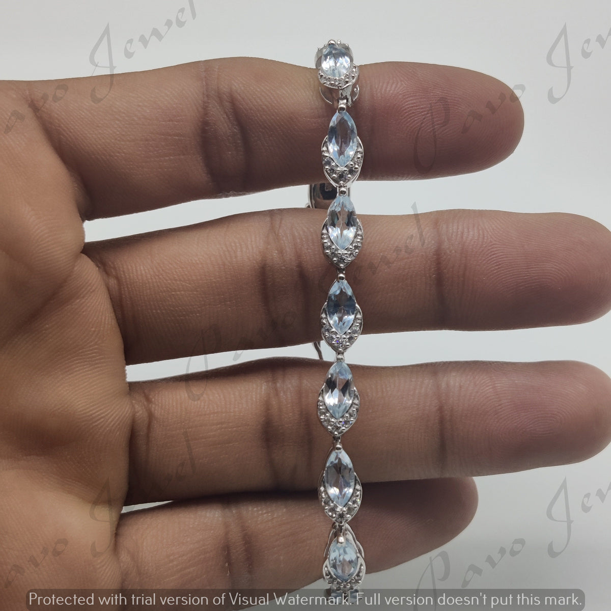Blue Topaz Bracelet, Sterling Silver Bracelet, Christmas Jewelry