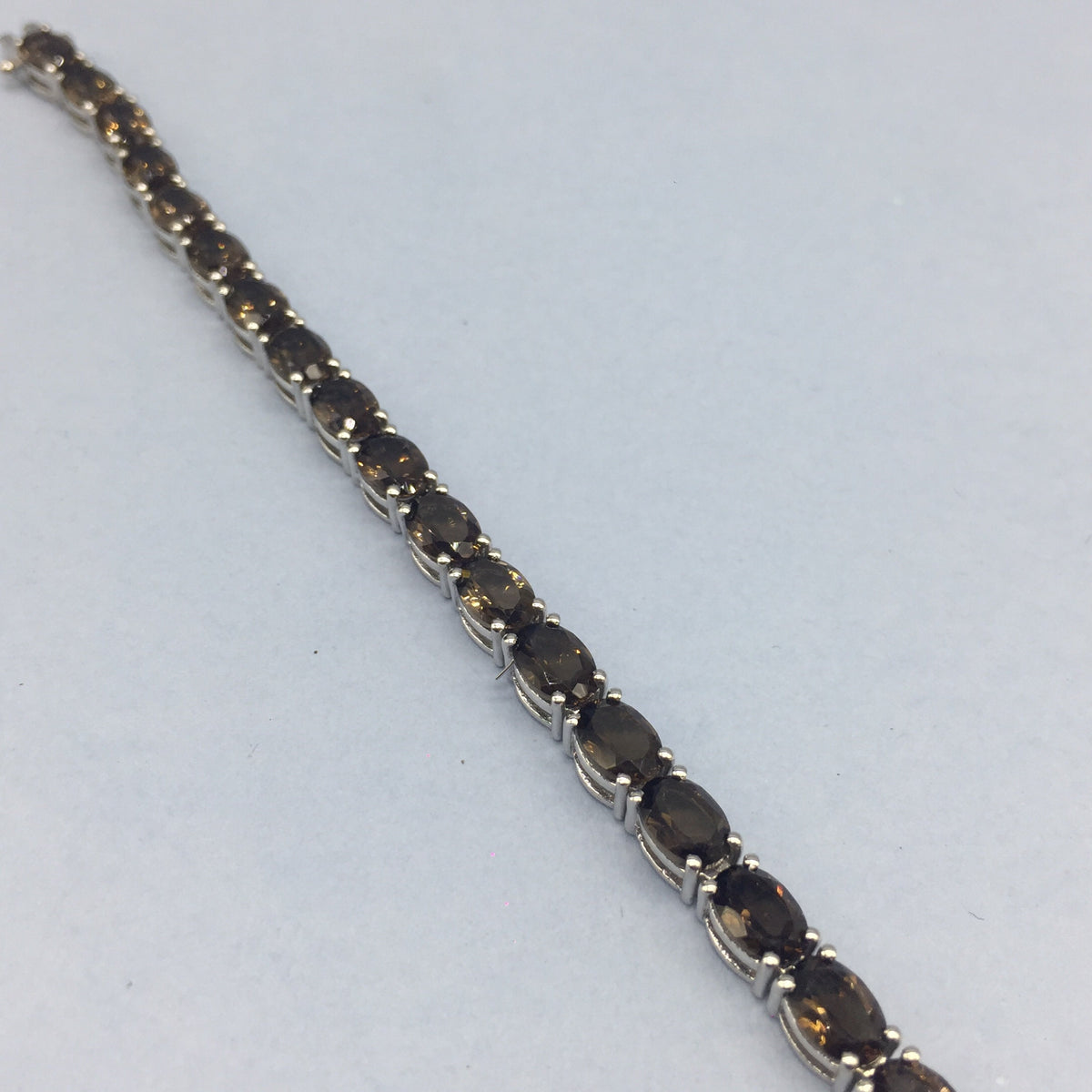 Smoky Quartz Tennis Bracelet / 925 Sterling Silver / November Birthstone