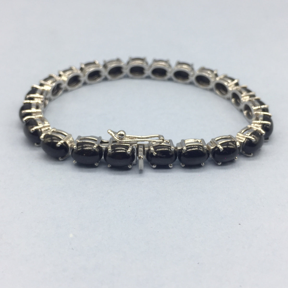 Black Star Bracelet Sterling Silver Cabochon Tennis Bracelet