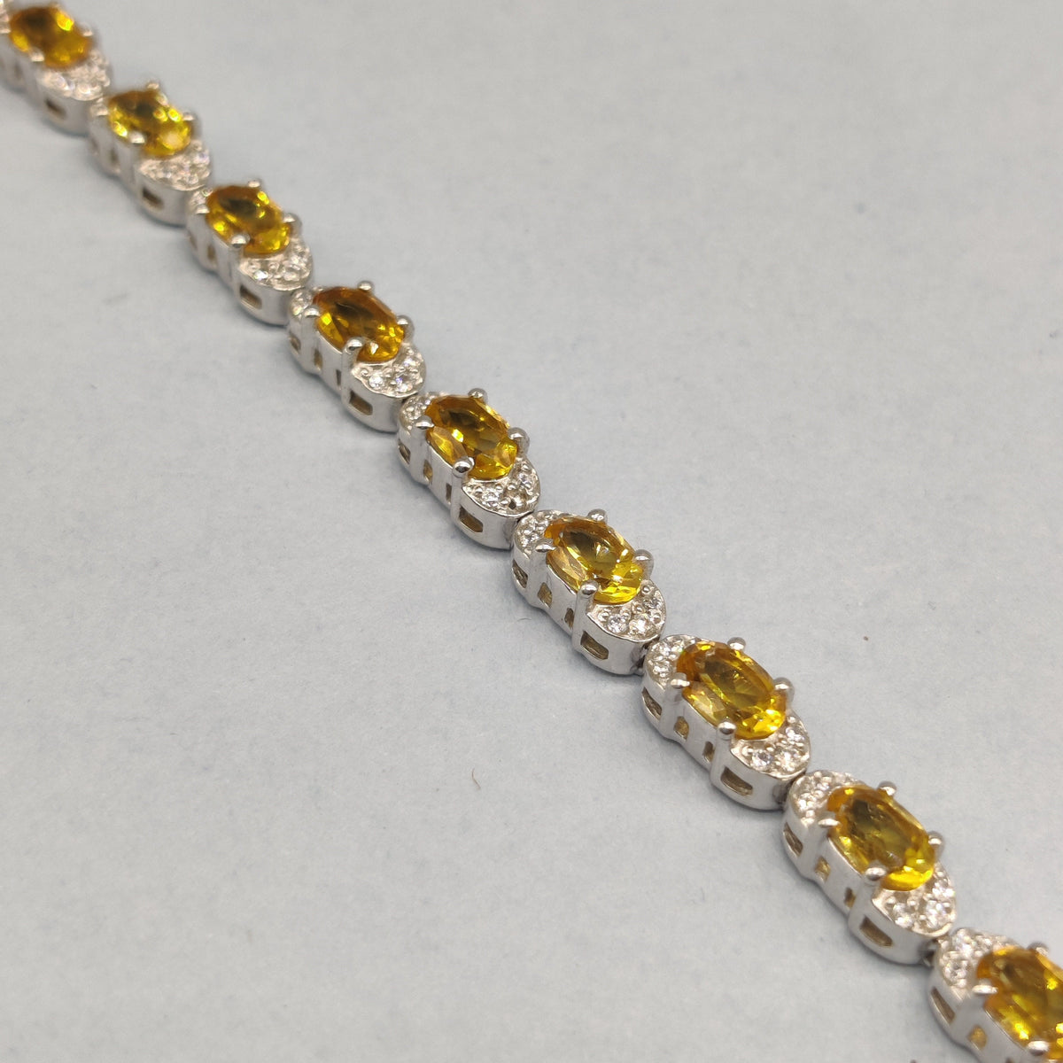 Natural Citrine Oval Faceted Gemstone Bracelet, 925 Sterling Sliver, Yellow Citrine Bracelet, Tennis Bracelet, Citrine Jewelry, Gift For Her