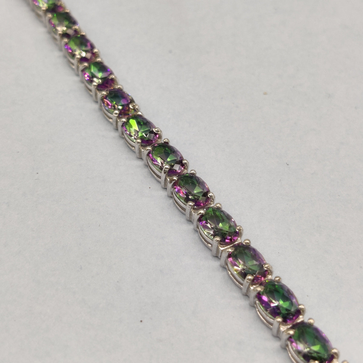 Mystic Topaz Gemstone Bracelet: 925 Sterling Silver Tennis Jewelry