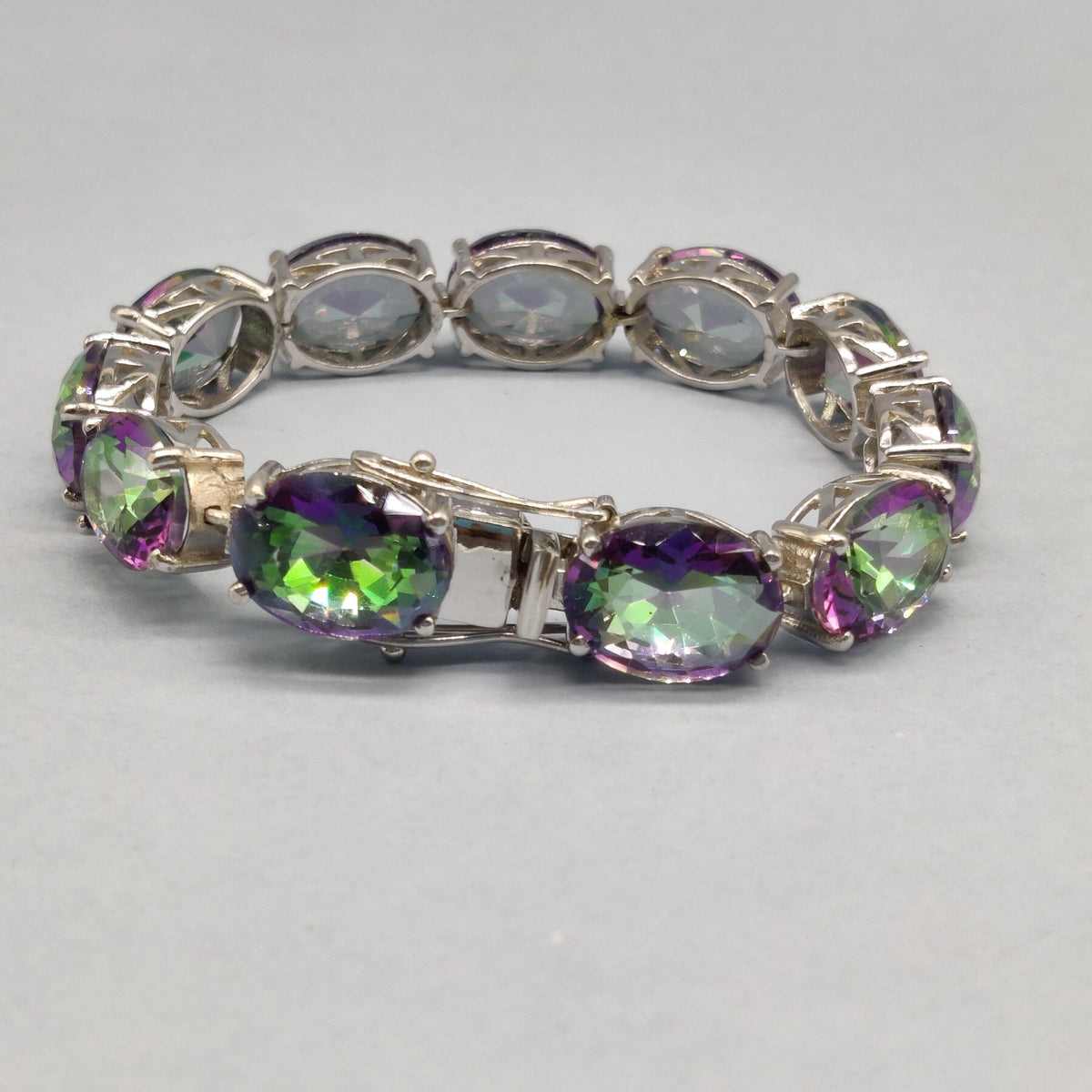 Mystic Topaz Tennis Bracelet, Sterling Silver Topaz Gemstone Jewelry
