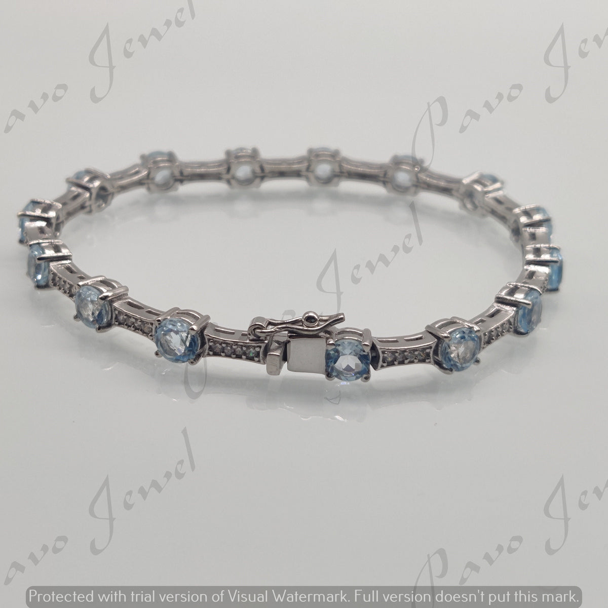 Sterling Silver Blue Topaz Tennis Bracelet – November Birthstone Jewelry