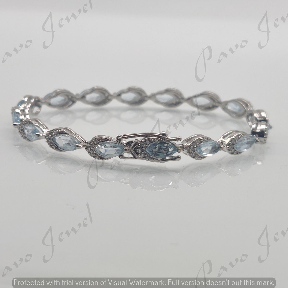 Blue Topaz Bracelet, Sterling Silver Bracelet, Christmas Jewelry