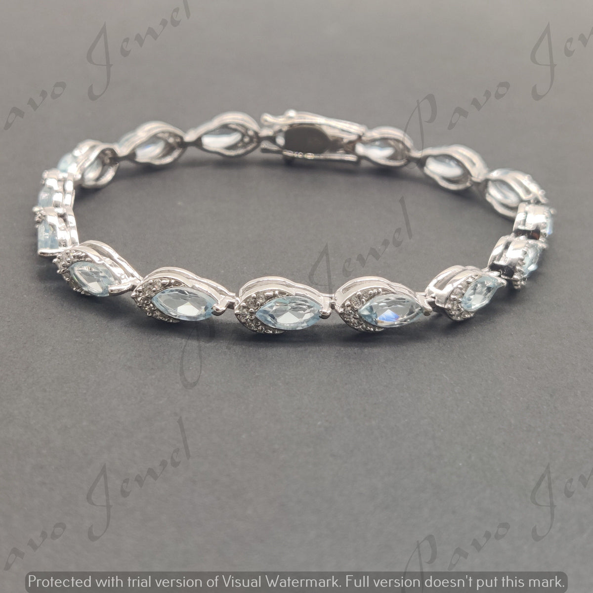 Blue Topaz Bracelet, Sterling Silver Bracelet, Christmas Jewelry