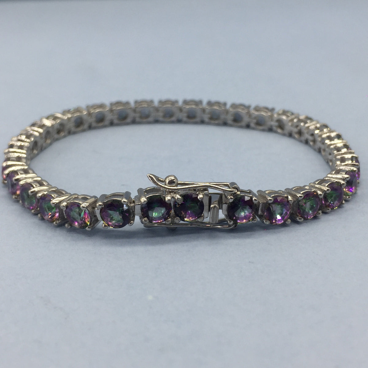 Mystic Topaz Bracelet Elegant Silver Jewelry for Everyday Wear