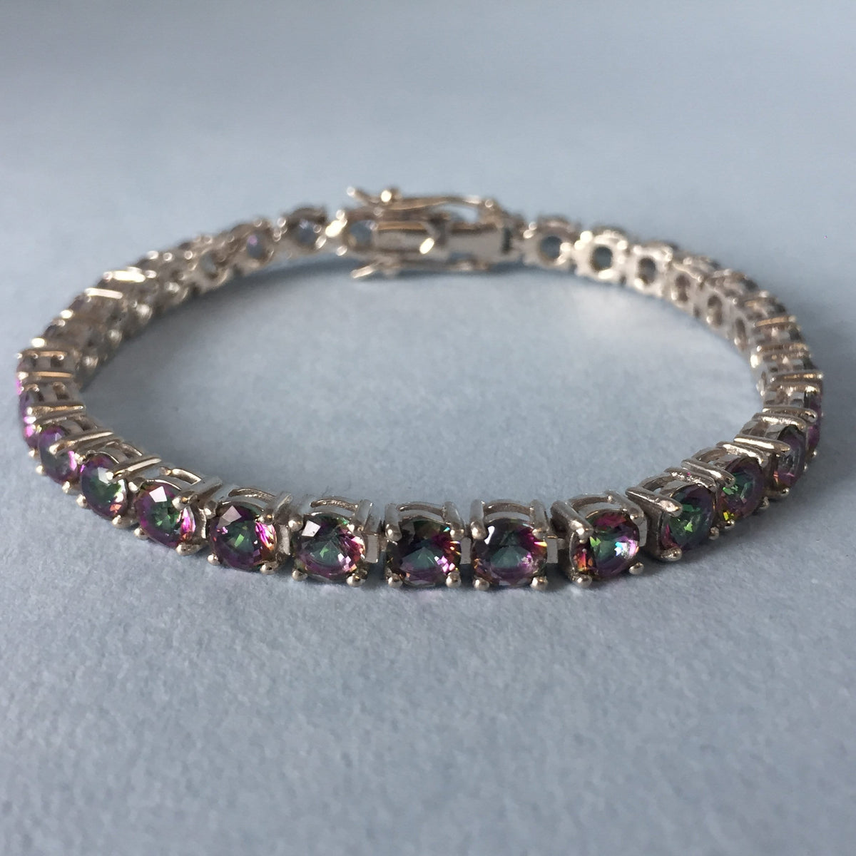 Mystic Topaz Bracelet Elegant Silver Jewelry for Everyday Wear
