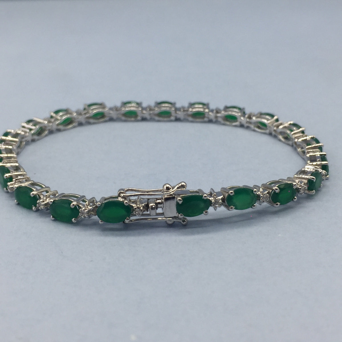 Green Onyx Bracelet, Sterling Silver Bracelet, Statement Jewelry, December Birthstone