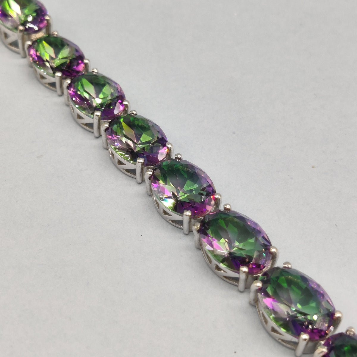 Mystic Topaz Tennis Bracelet, Sterling Silver Topaz Gemstone Jewelry
