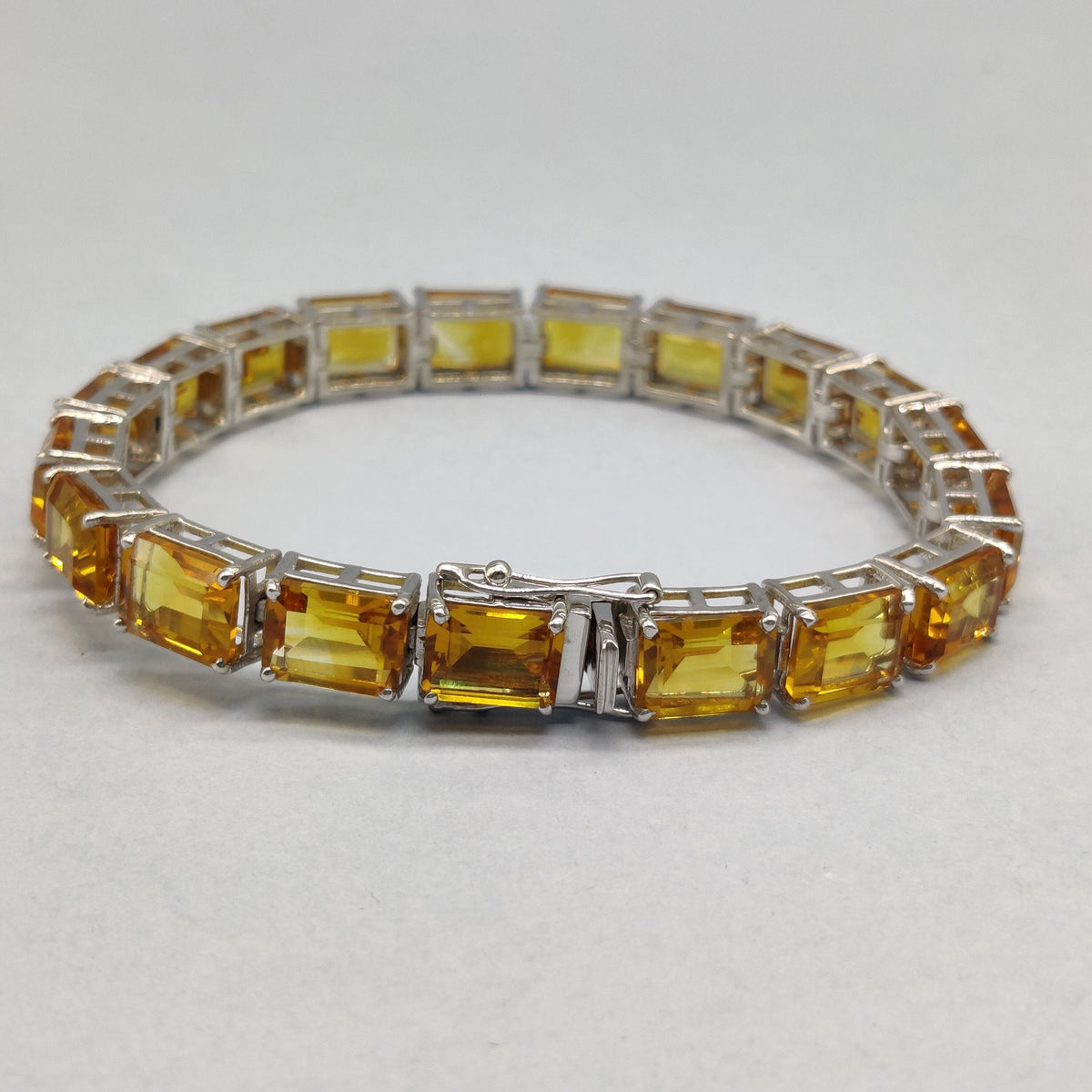 Genuine Citrine Gemstone Bracelet, 925 Sterling Silver Bracelet, Statement Citrine Bracelet, Gift for Men, Handmade Bracelet, Gift for Women