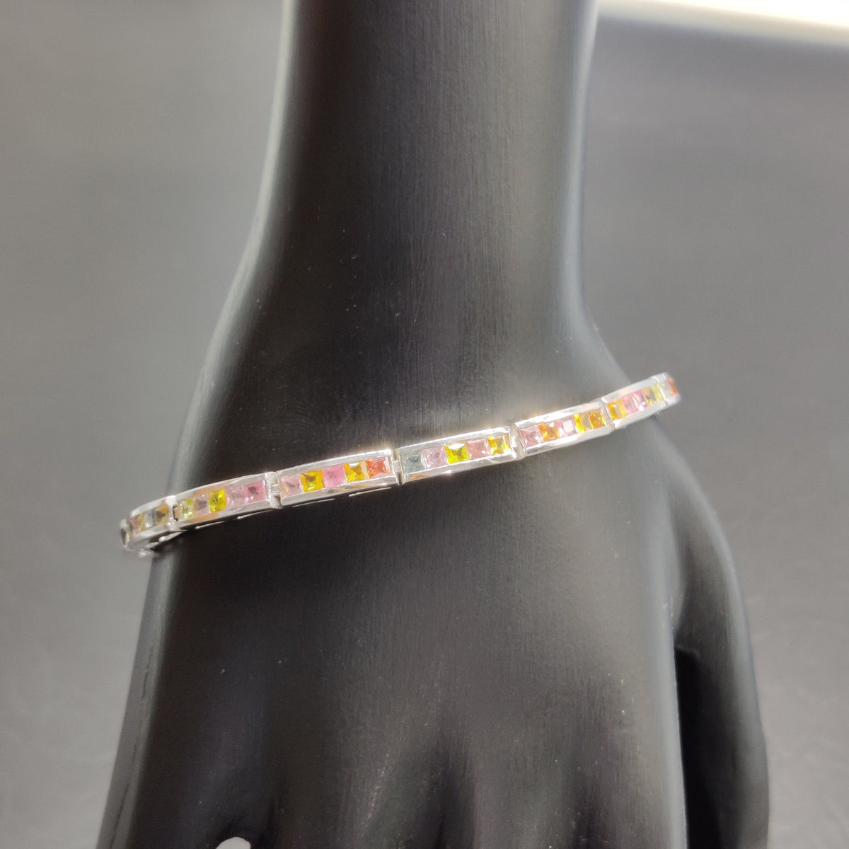 Multi Sapphire Bracelet / 925 Sterling Silver / Tennis Bracelet / Women Jewelry / Anniversary / Gift for Her