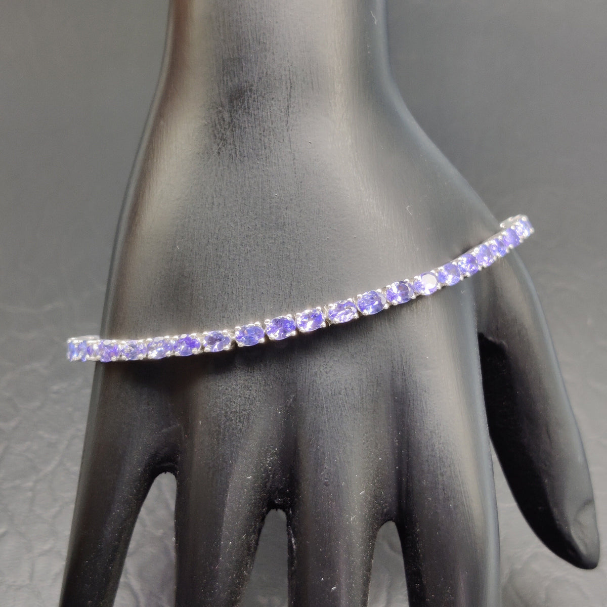 Natural Tanzanite Tennis Bracelet, 925 Sterling Silver, Handmade