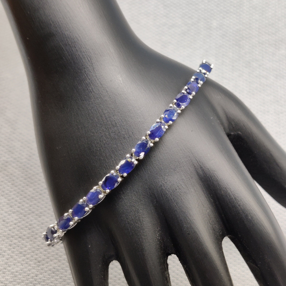 Natural Blue Sapphire Bracelet / 925 Sterling Silver Bracelet / September Birthstone /Handmade Gemstone Jewelry
