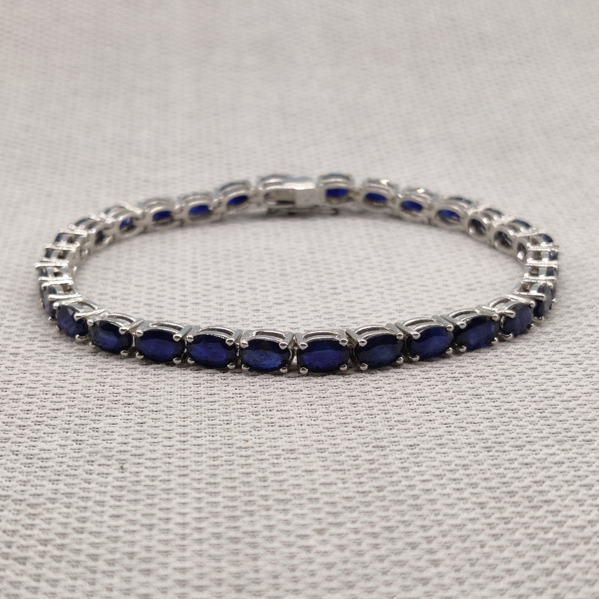 Natural Blue Sapphire Bracelet / 925 Sterling Silver Bracelet / September Birthstone /Handmade Gemstone Jewelry