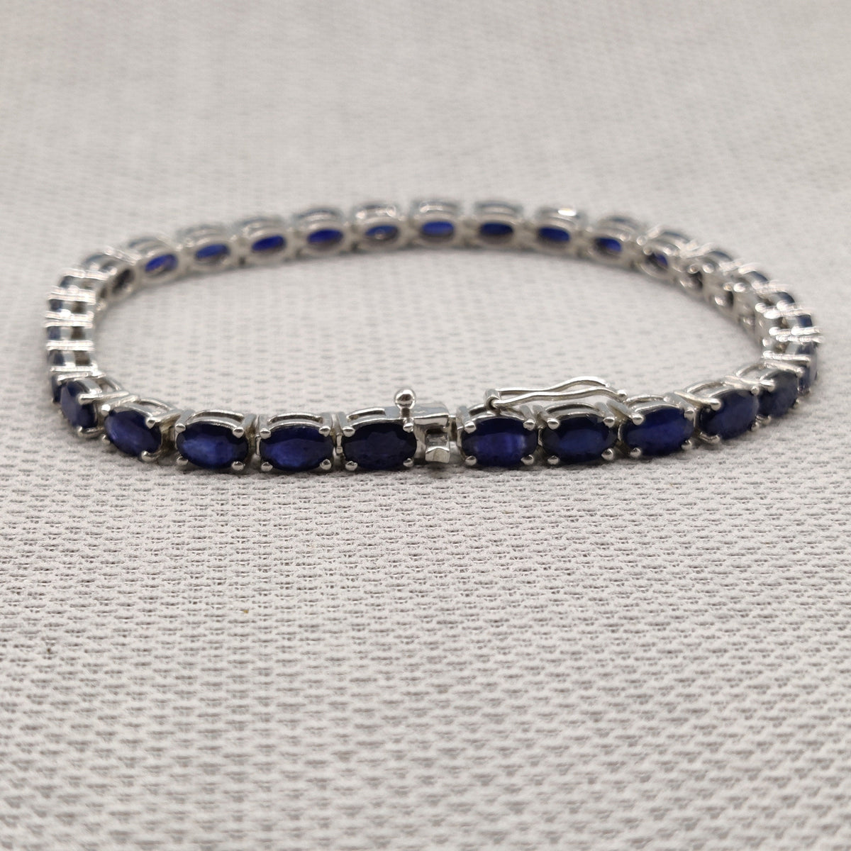 Natural Blue Sapphire Bracelet / 925 Sterling Silver Bracelet / September Birthstone /Handmade Gemstone Jewelry