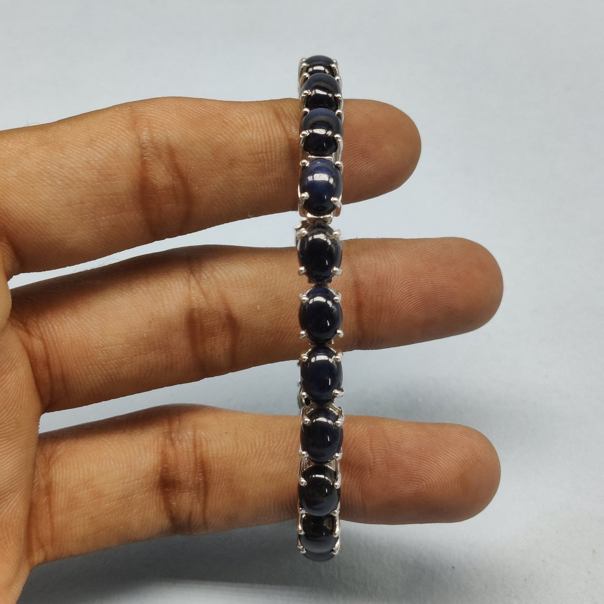 Natural Blue Sapphire Bracelet / 925 Sterling Silver Bracelet