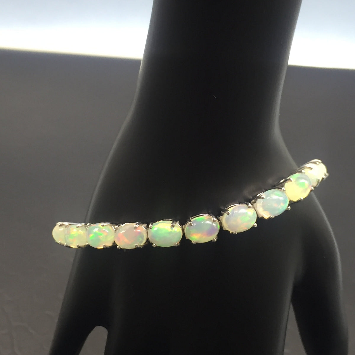 Natural Ethiopian Opal Bracelet, 925 Silver Bracelet, Handmade  Birthstone Gift