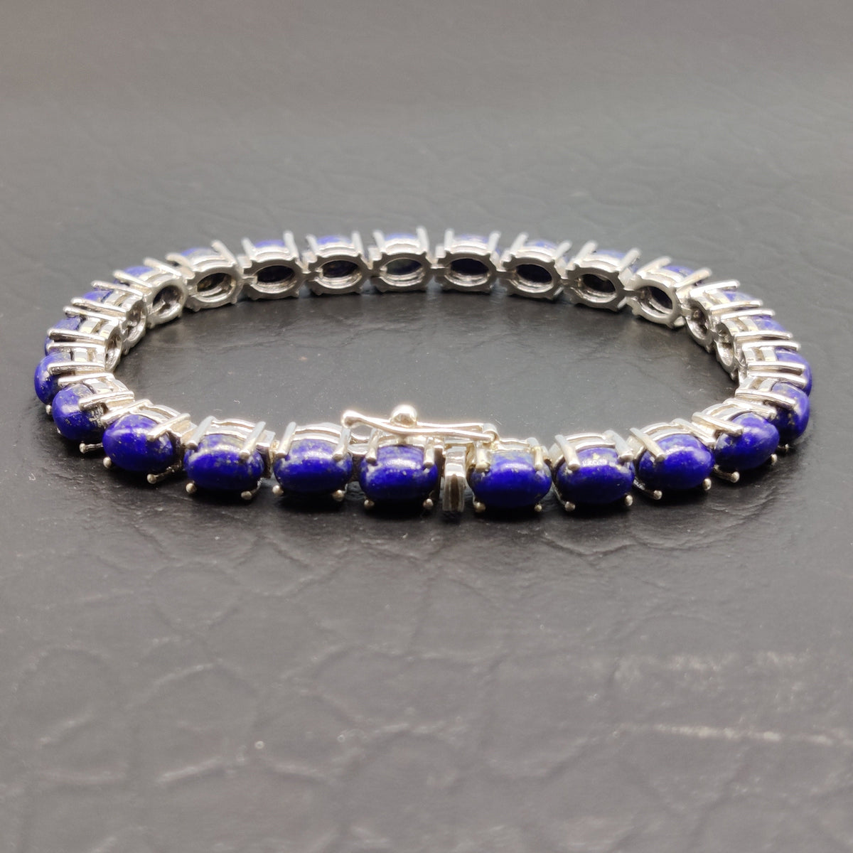 Lapis Lazuli Sterling Silver Bracelet – Natural Gemstone Women's Jewelry