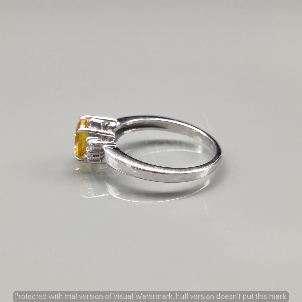 Citrine Gemstone Ring Sterling Silver Statement Jewelry