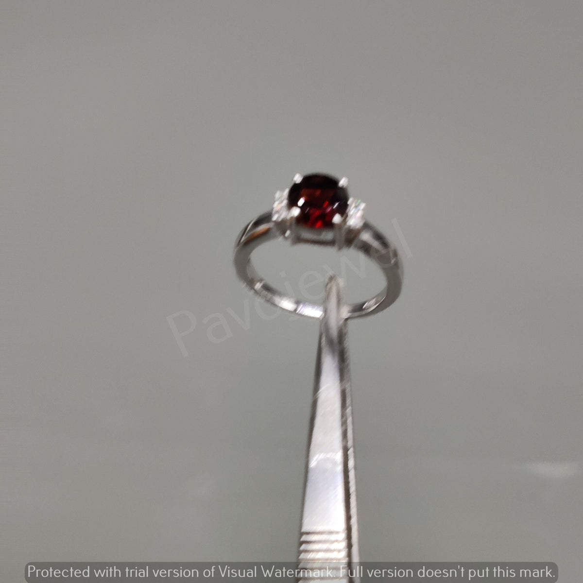 Garnet Cubic Zircon Sterling Silver Cluster Ring – January Birthstone Jewelry