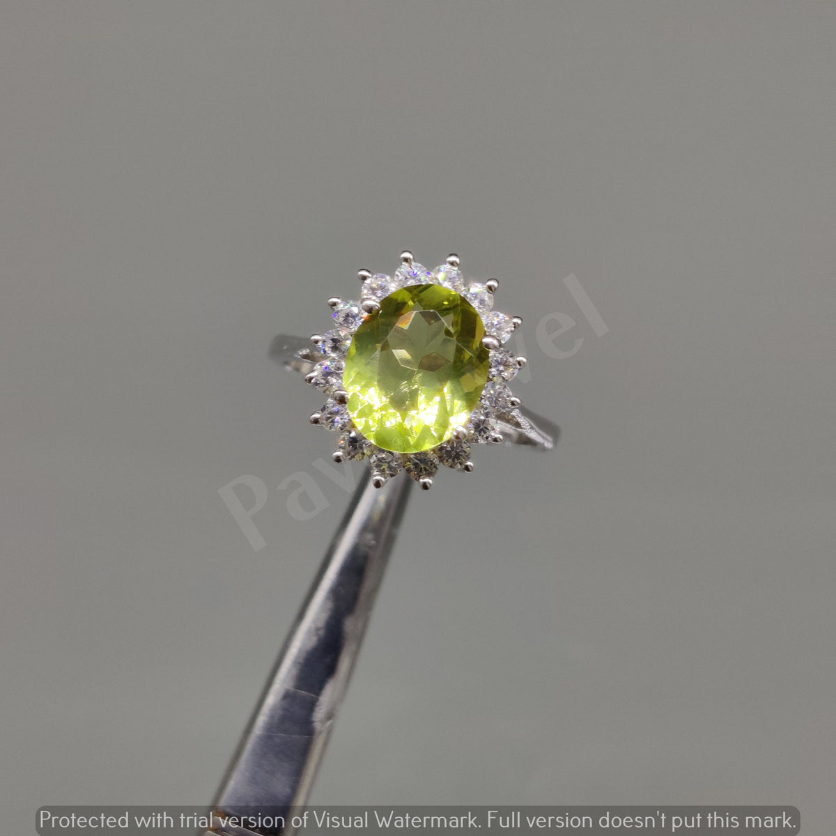 Natural Lemon Topaz Ring, Sterling Silver, Cubic Zircon Halo – Handmade Gemstone Jewelry