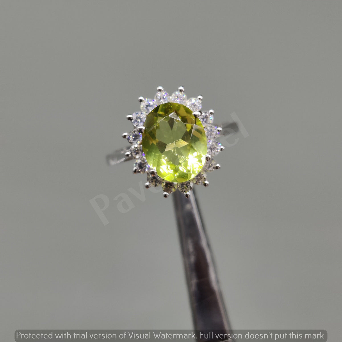 Natural Lemon Topaz Ring, Sterling Silver, Cubic Zircon Halo – Handmade Gemstone Jewelry