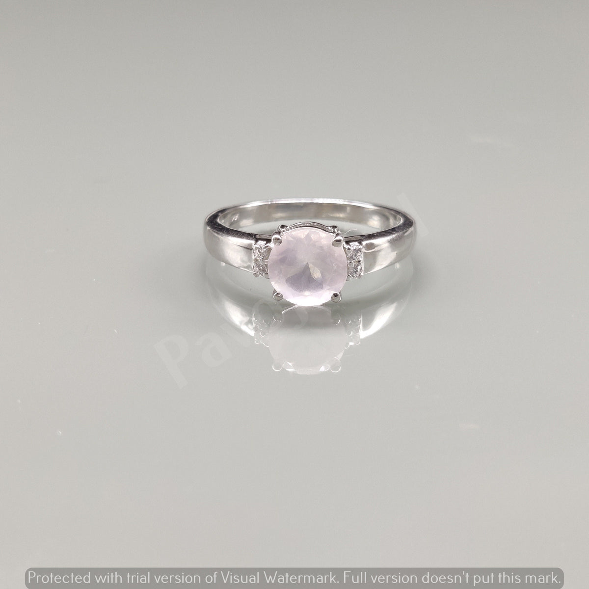 Rose Quartz Sterling Silver Ring: Pink Gemstone Statement Jewelry Christmas Gifts