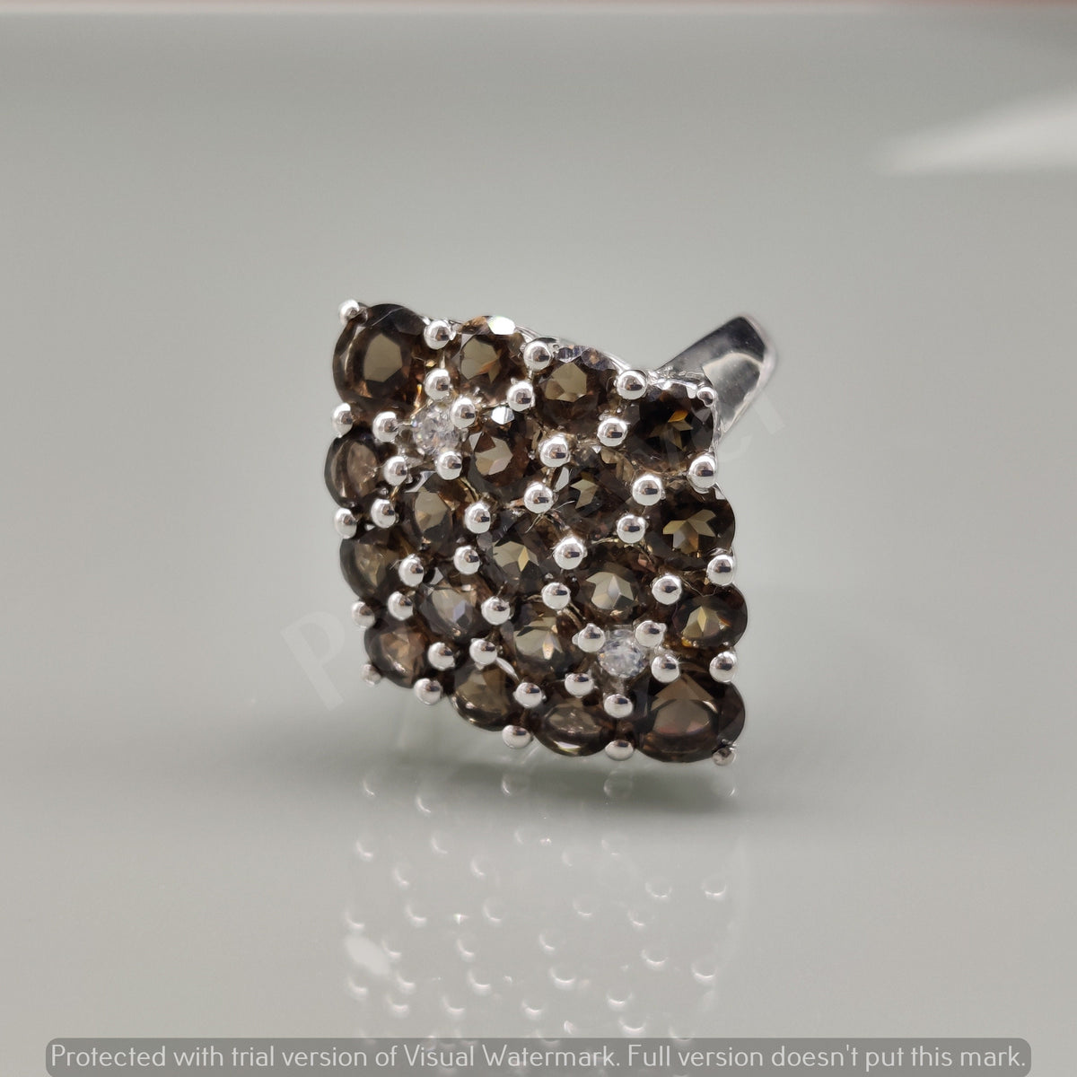 Smoky Quartz Ring: 925 Sterling Silver, Handmade Statement Jewelry