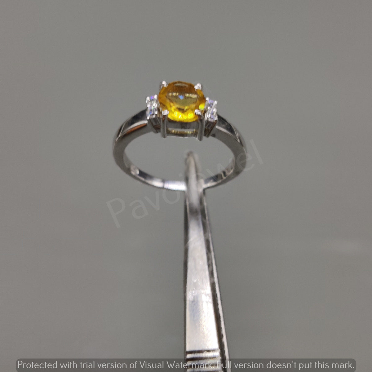 Citrine Gemstone Ring Sterling Silver Statement Jewelry