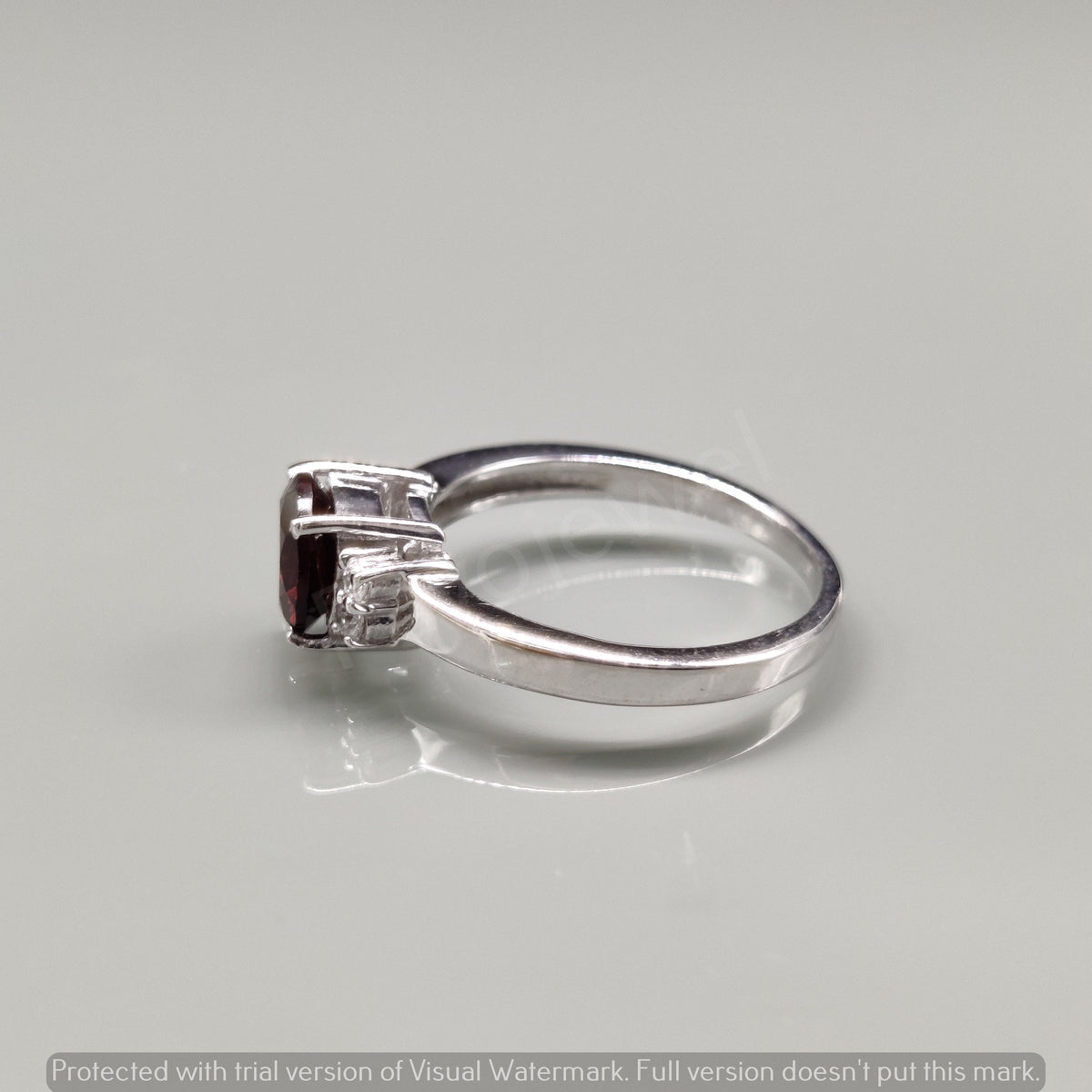 Garnet Cubic Zircon Sterling Silver Cluster Ring – January Birthstone Jewelry