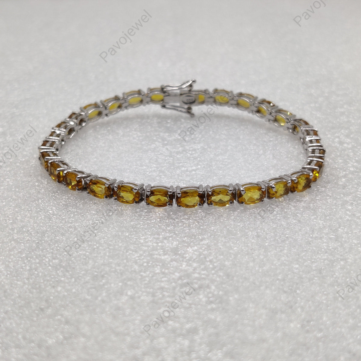 Natural Citrine Tennis Bracelet, 925 Silver Citrine Jewelry