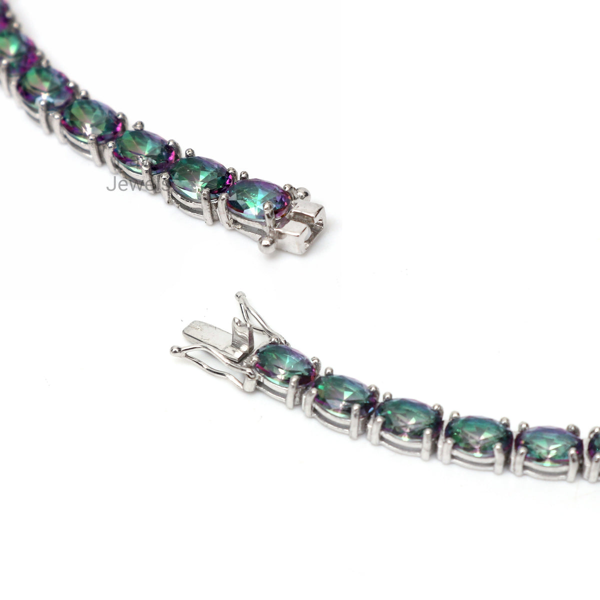Mystic Topaz Tennis Bracelet, 925 Sterling Silver, Christmas Gifts