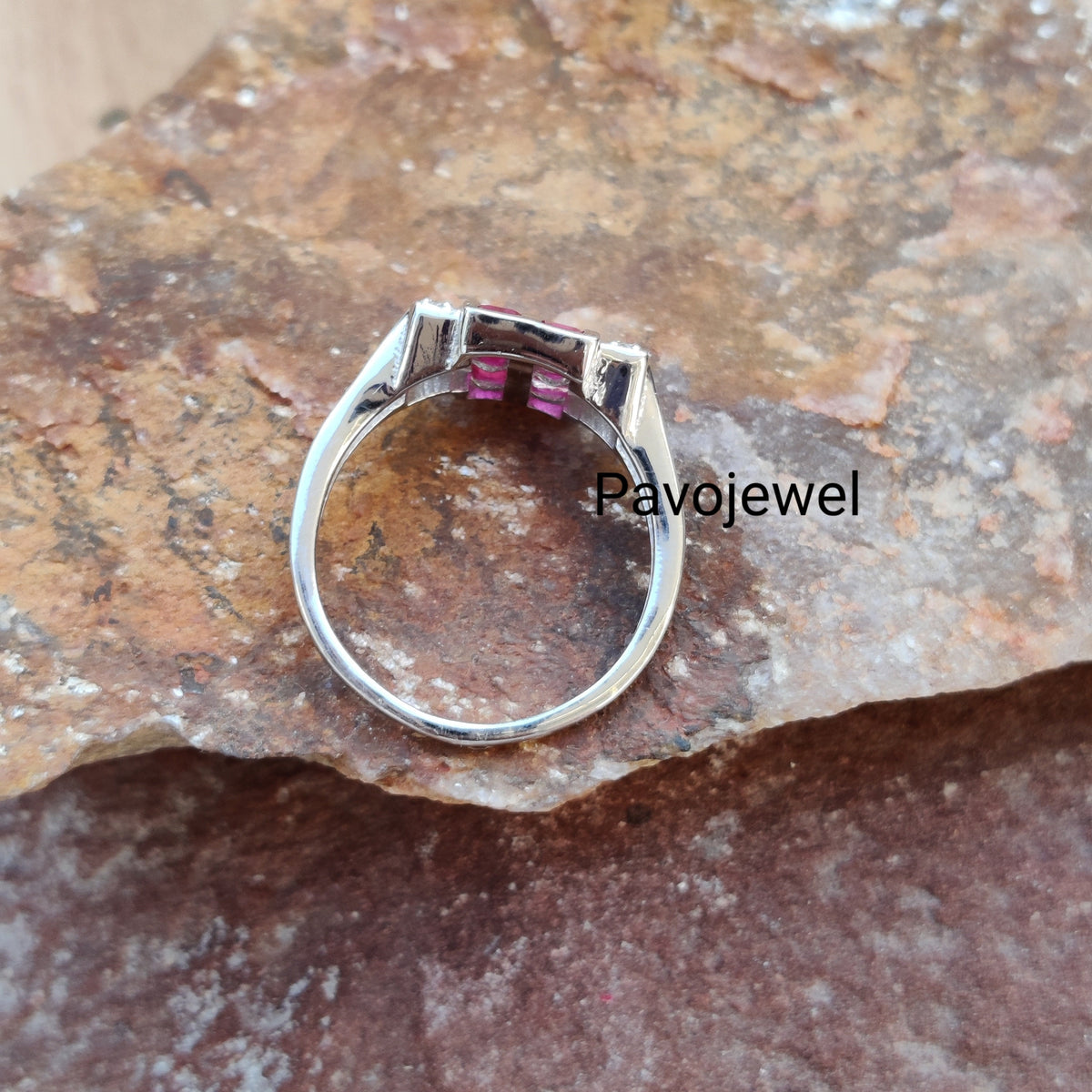Ruby Ring: Sterling Silver & Diamond Accent, Christmas Jewelry