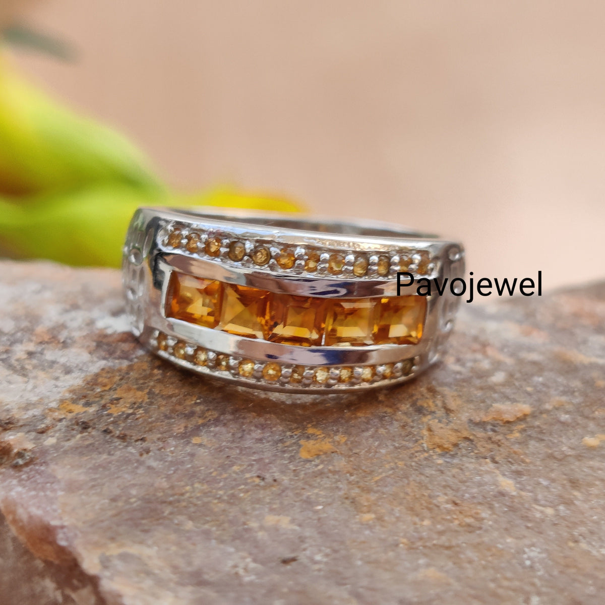 Amethyst, Garnet, Citrine, Multi Stone Eternity Band: 925 Sterling Ring Christmas Gift