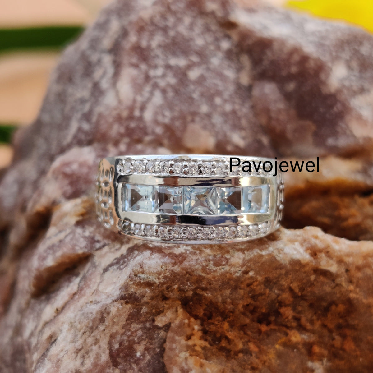 Amethyst, Garnet, Citrine, Multi Stone Eternity Band: 925 Sterling Ring Christmas Gift
