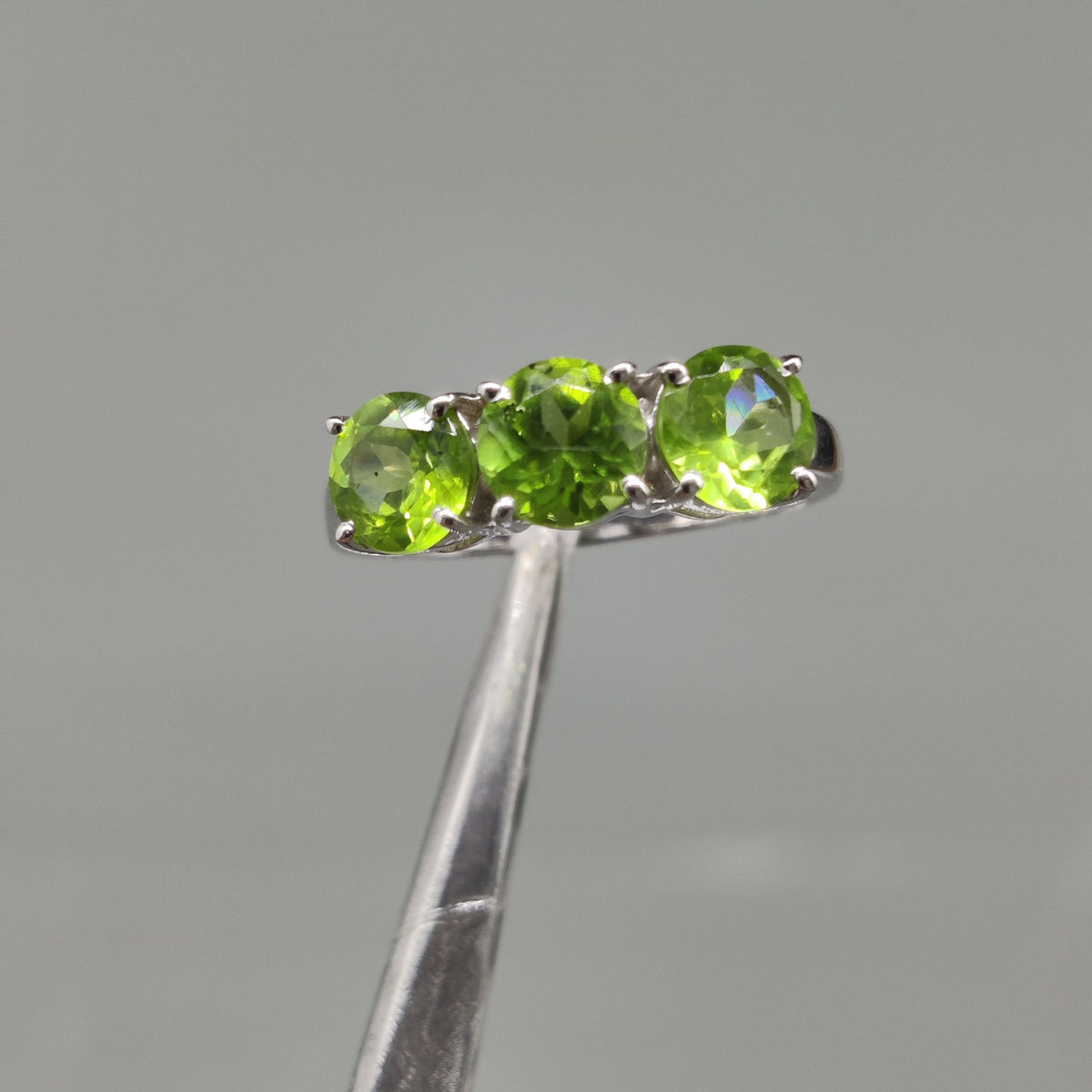 Natural Peridot Ring, 925 Sterling Silver, Vintage Style, Statement Rings