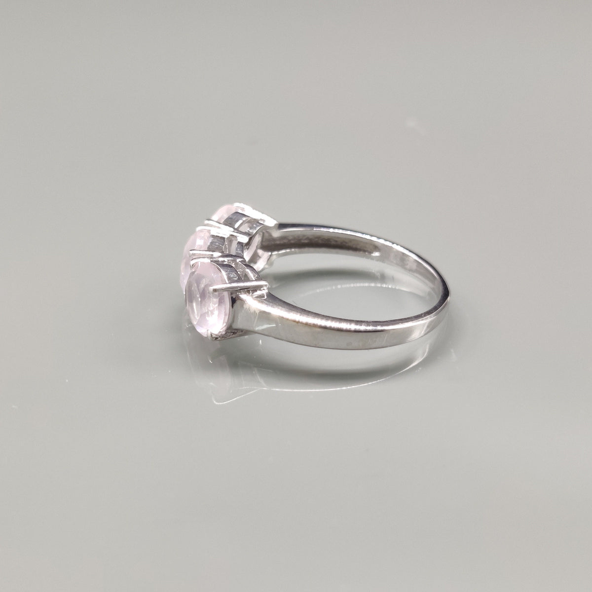 Natural Rose Quartz Ring, Sterling Silver, Handmade Jewelry, Christmas Gifts