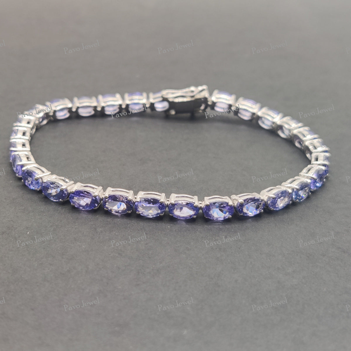 Natural Tanzanite Gemstone Tennis Bracelet, Bracelet Sterling silver Handmade Jewelry