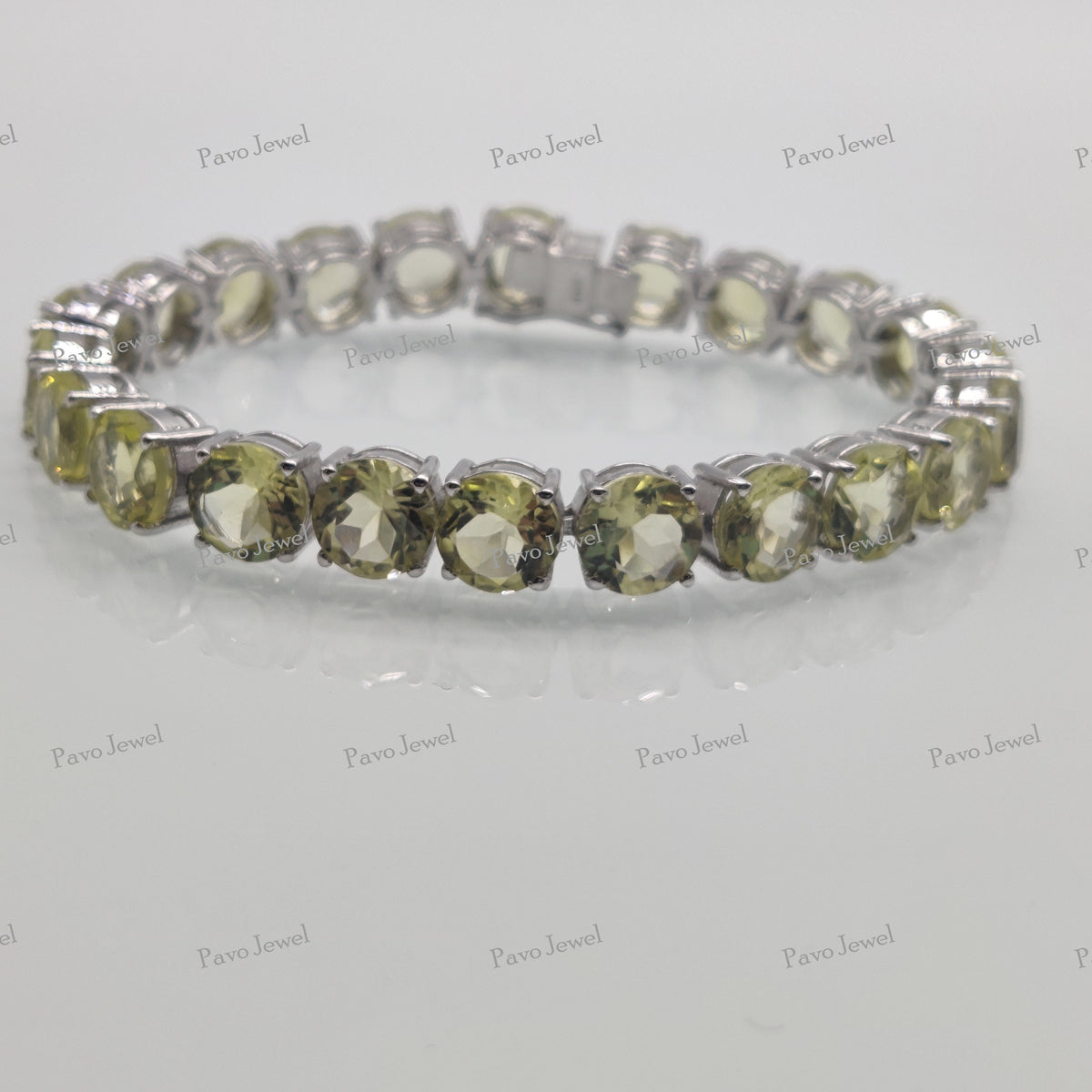 Lemon Topaz Tennis Bracelet Sterling Silver Handmade Gemstone Jewelry