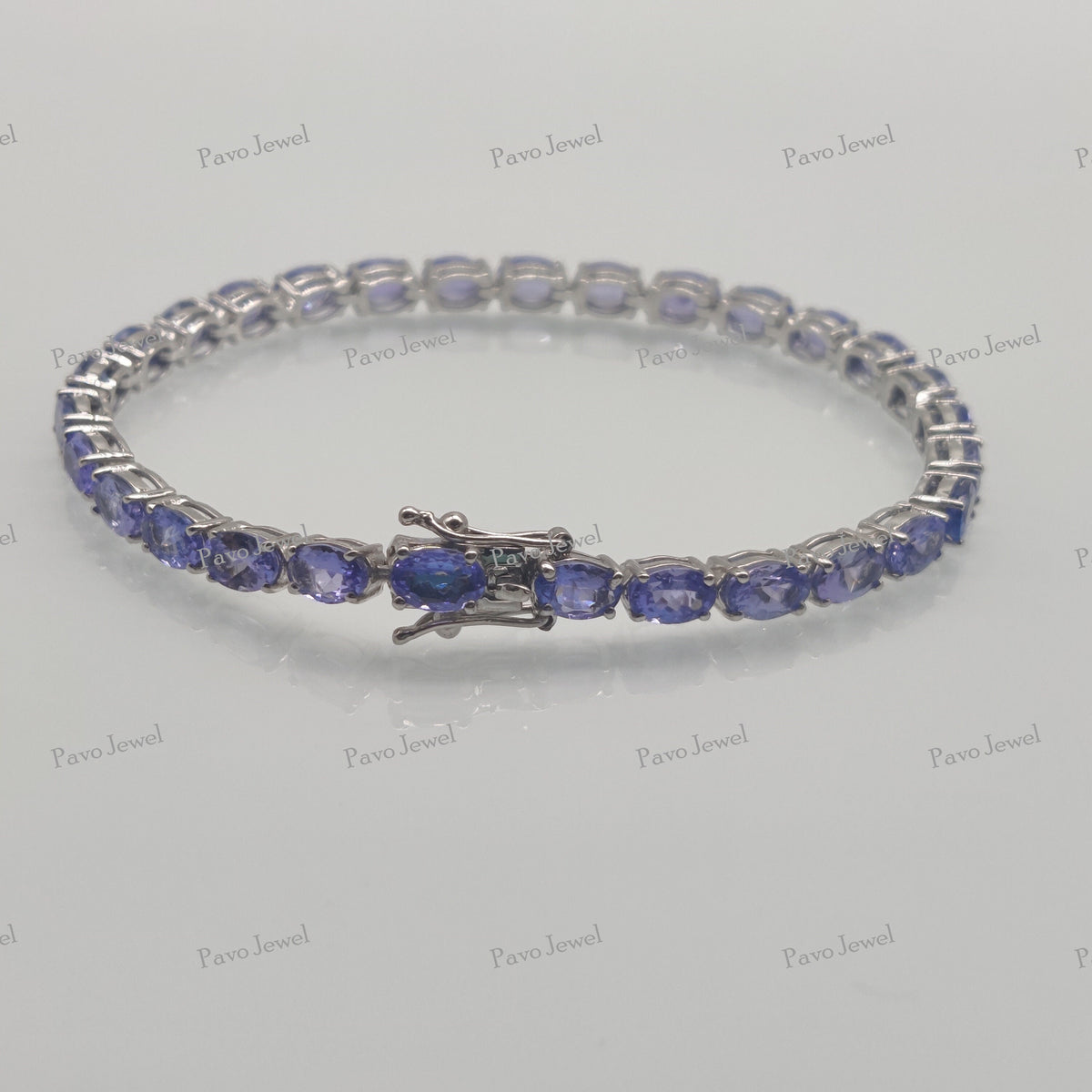 Natural Tanzanite Gemstone Tennis Bracelet, Bracelet Sterling silver Handmade Jewelry